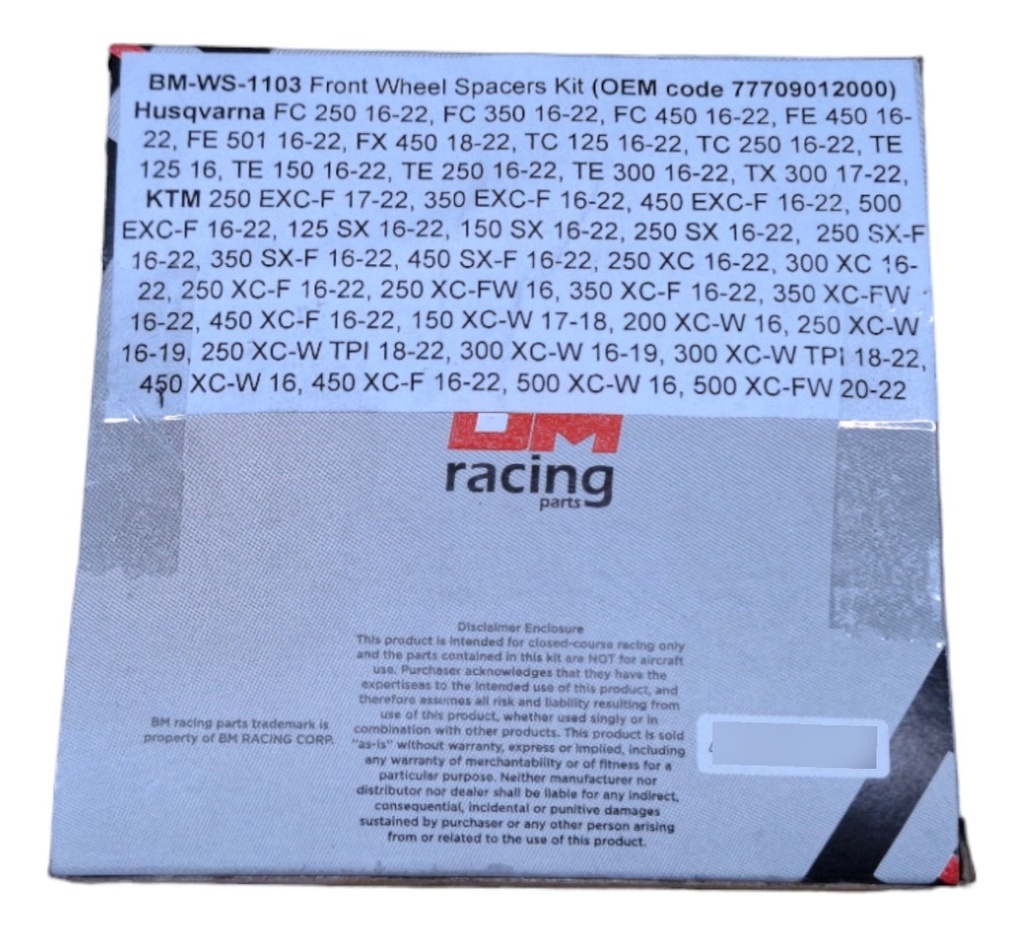 Bujes Separador Rueda Del Ktm Eje 22mm, 2016 En Adelante