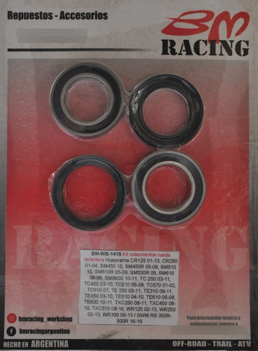 [WB-1415] BM Racing - Kit Rodamientos De Rueda Del Swm Rs 300R-500R 2016-2019