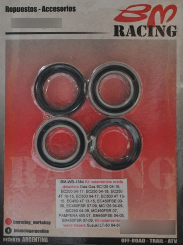 BM Racing - Kit Rodamientos De Rueda Del Gas-Gas Ec 125-250-300/450