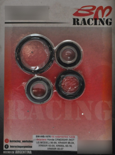 [WB-1076] BM Racing - Kit Rodamientos De Rueda Del Honda XR 400R 96-04, XR 600R 93-00