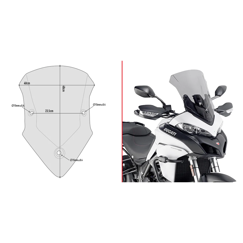 [GIVI] Parabrisas Ducati Multistrada 950-1200-1260 15-20, Multistrada Enduro 1260 19-21, Multistrada S 950 19-21