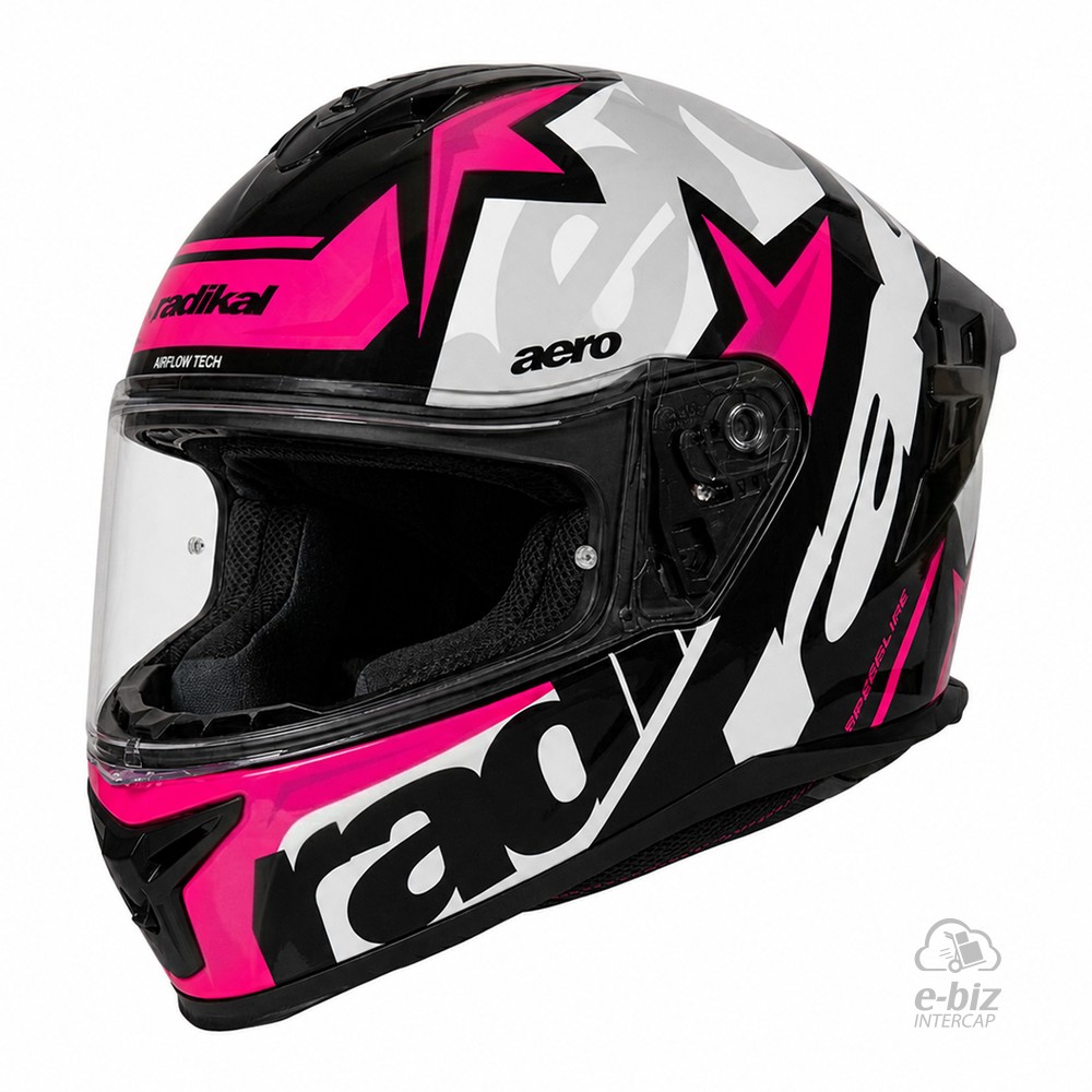 [015002120013] [RADIKAL] Casco Full Face Ride Aero (Magenta/Blanco, XS)