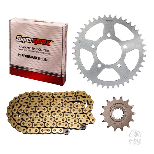 [Supersprox] Kit de transmisión [42-14:(525HX-114L)] Corona Piñon Cadena Dorada Oring Benelli TRK 502 17-24