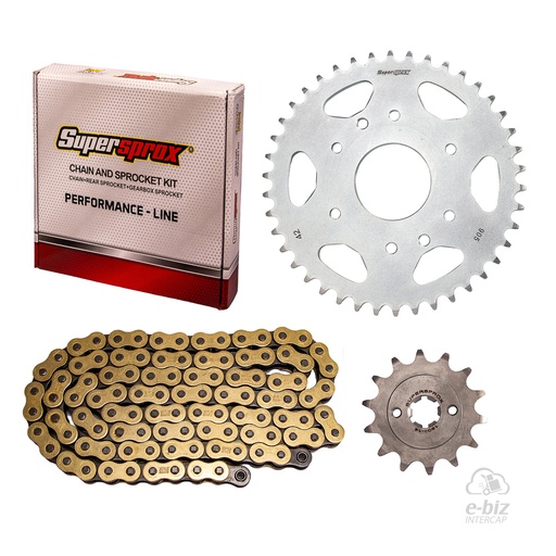 [Supersprox] Kit de transmisión [42-14:(520HVO-118L)] Corona Piñon Cadena Dorada Oring KTM Duke 200 14-24