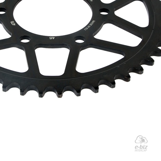 [Supersprox] Corona de ACERO Z:46 [Paso: 520] |Color: NEGRO| CF Moto MT 650 20-24, Nk 400 2023 || Kawasaki KLE Versys 650 07-24, KLE Versys ABS 650 2021, Z ABS 650 17-19