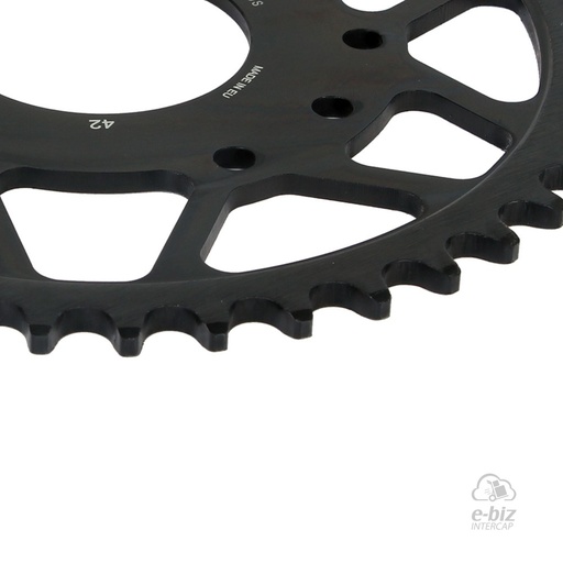 [Supersprox] Corona de ACERO Z:42 [Paso: 520] |Color: NEGRO| Bajaj Dominar 400 17-24 || KTM Adventure 390 20-24, Duke 125-200-250-390 11-24, RC 125-200-390 14-24