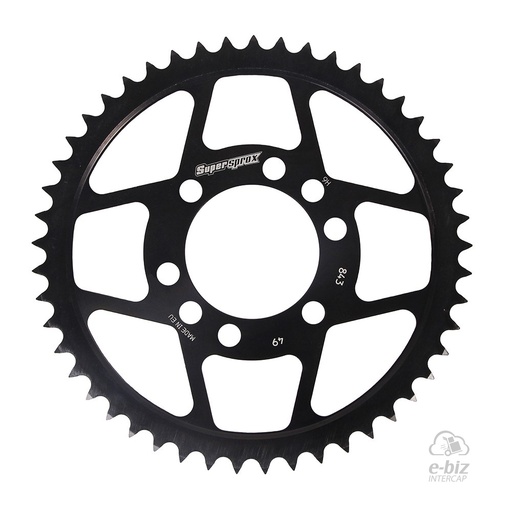 [Supersprox] Corona de ACERO Z:49 [Paso: 428] |Color: NEGRO| Yamaha TT 125 05-10, XTZ 125 15-17
