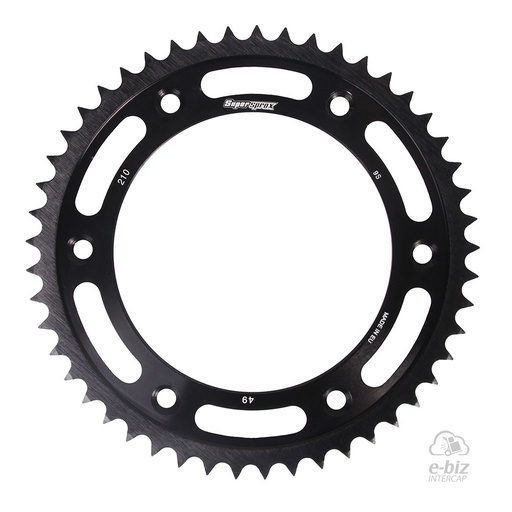 [Supersprox] Corona de ACERO Z:49 [Paso: 428] |Color: NEGRO| Honda XR L 125-150 04-24