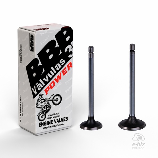 [BBB] Kit de valvulas de admision y escape Juego Valvula Power ADM-40413 ESC-40412 Appia Brezza 150 2015 || Corven Hunter 150 2018 || Motomel Skua 150 09-24 || Zanella RX 150 15-24, ZR 150 2024 || Honda XL125, Altino 150R