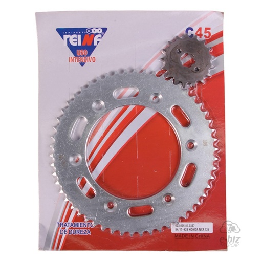 [Reinf] Kit corona y piñon C45 54 17-428 Honda XR L 125-150 04-24 || Honda NXR 125 Bross