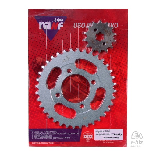 [Reinf] Kit corona y piñon C23 38 15-428 CE Corven Hunter 150 2018 || Zanella RX 150 08-24 || Gilera VC 150