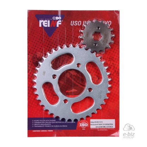 [REINF] Kit de transmisión C23 Corona Piñon 38 16-428 Custom 200 CG 150