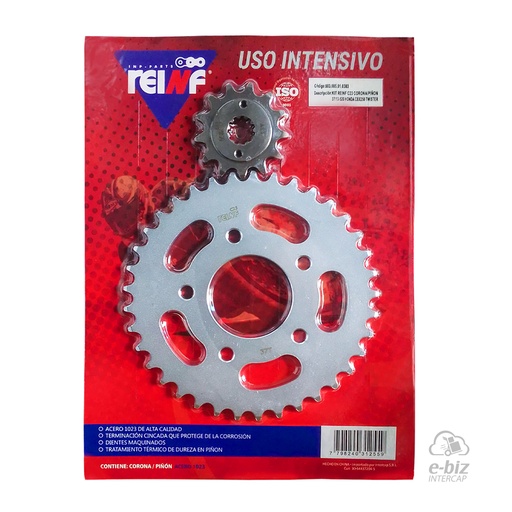 [REINF] Kit de transmisión C23 Corona Piñon 37 13-520 SIN Protector CBX250 Twister