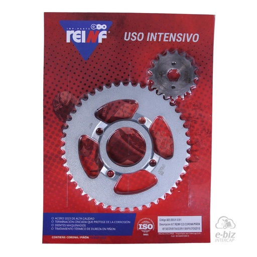 [Reinf] Kit corona y piñon C23 46 17- YL Corven Triax || Gilera YL150 || Appia Stronger 150