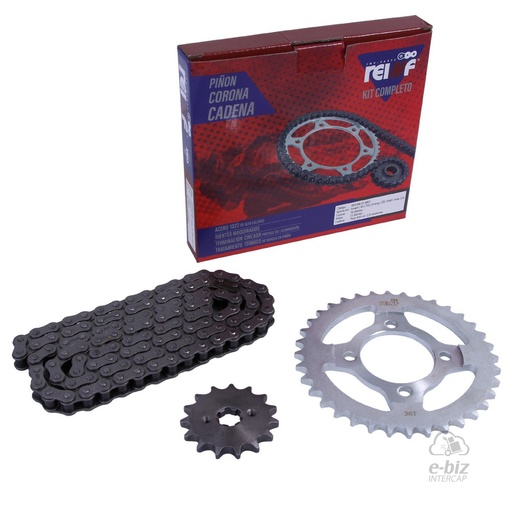[Reinf] Kit de transmisión C23 Corona Piñon Cadena 36 15-428-110L ZB BIT Cerro BIX 110 07-24 || Corven Energy 110 06-15 || Gilera Smash 110-125 20-23 || Honda Wave S 110 2015 || Mondial LD 110 2021… (+1 marca · 1 modelo)