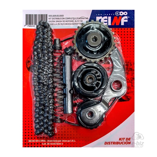 [REINF] Kit de distribucion Completo Cadena 25H 84L Blitz ZB Energy Gilera Smash 110 20-23 || Zanella DUE 110 05-24