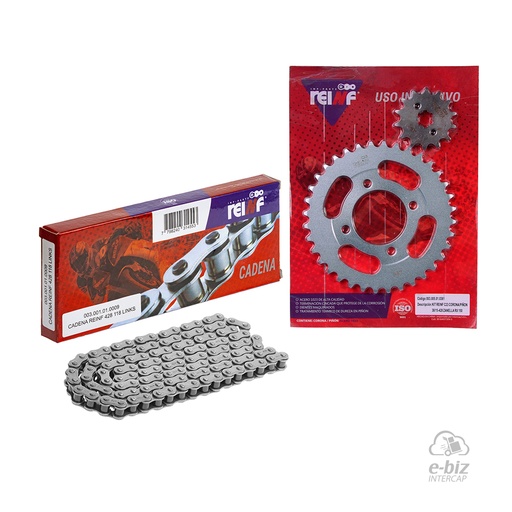 [Reinf] Kit de transmisión C23 Corona Piñon 38 15-428 CE VC 150-428-118L Zanella RX 150 08-24 || Corven Hunter