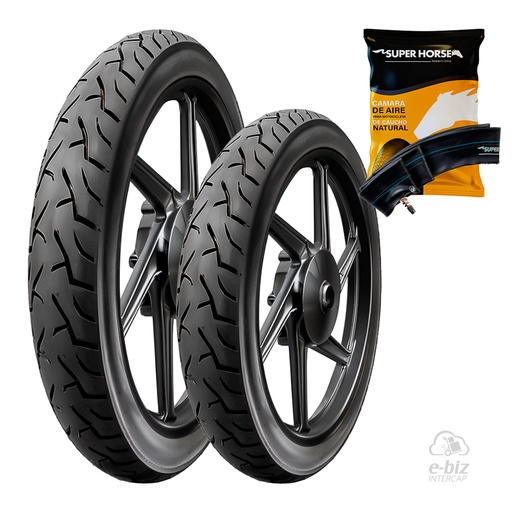 [DURTEC TIRES] Jgo de Cubiertas + Jgo de Camaras (2.50x17") UB-2305 Spider Horse Cerro BIX 110 05-24 || Corven Energy 110 06-24 || Gilera Smash 110 20-23 || Mondial LD 110 2021