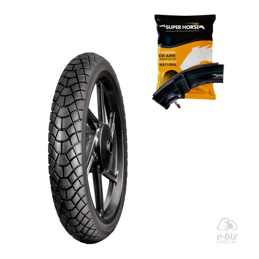 [DURTEC TIRES] Cubierta + Camara (2.75x14") | TT UB-311 Horse Cerro BIX 110 05-24 || Corven Energy 110 06-24 || Gilera Smash 110-125 20-23 || Honda Biz 100 00-12 || Mondial LD 110 2021 | 41P