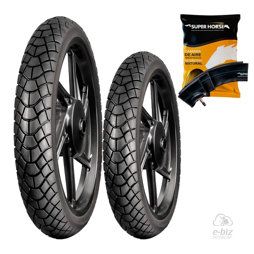 [DURTEC TIRES] Jgo de Cubiertas + Jgo de Camaras (2.50x17") UB-311 Horse Cerro BIX 110 05-24 || Corven Energy 110 06-24 || Gilera Smash 110 20-23 || Mondial LD 110 2021