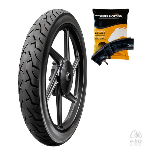 [DURTEC TIRES] Cubierta + Camara (2.75x17") | TT UB-2305 Spider Horse Yamaha Crypton T 105 2002, New Crypton 110 12-24 | 47P