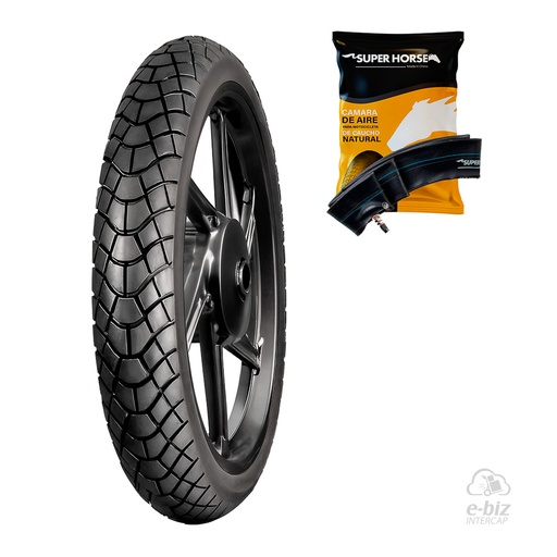 [DURTEC TIRES] Cubierta + Camara (2.75x18") | TT UB-311 Horse Corven Hunter 150 2018 || Honda CG 150 04-24, CG Titan 125 00-01, CG Titan NEW 150 16-19 || Suzuki AX 100 2024, EN A 125 15-25… (+2 marcas · 4 modelos) | 48P