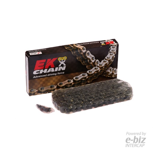 [Ek Chain] Cadena de transmision (O-Ring) 520 106 MLJ Honda CBX Twister 250 08-19, NX 250 88-90, XR 250 90-01, XR L 250 91-96, XR Tornado 250 03-24 || Kawasaki EX Ninja 400 18-24, KLR 650 07-18… (+1 marca · 3 modelos) | (8000 lbs)