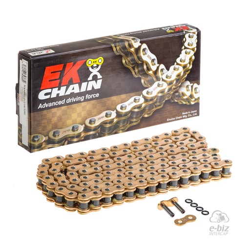 [Ek Chain] Cadena de transmision [Color: Dorado] (O-Ring) O-Ring 530-118 MLJ | (9400 lbs)