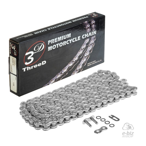 [Ek Chain] Cadena de transmision ThreeD 520SM-120L QX-Ring SKJ Bajaj Dominar 400 17-24 || Honda CB F 500 2019, CR 125-250 95-96, CRF 250 14-24, CRF L 250 16-20, NX 250-650 88-90… (+4 marcas · 29 modelos) | (8900 lbs)
