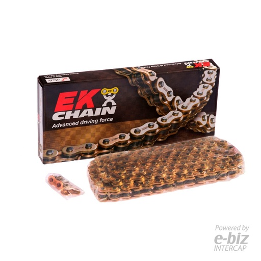 [Ek Chain] Cadena de transmision [Color: Dorado] (QX-Ring) GOLD 530-130L MLJ | (11000 lbs)