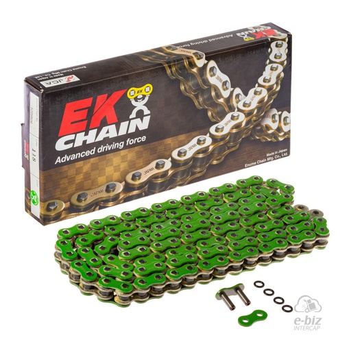 [Ek Chain] Cadena de transmision [Color: Verde] (O-Ring) O-Ring 520-118 MLJ | (8000 lbs)