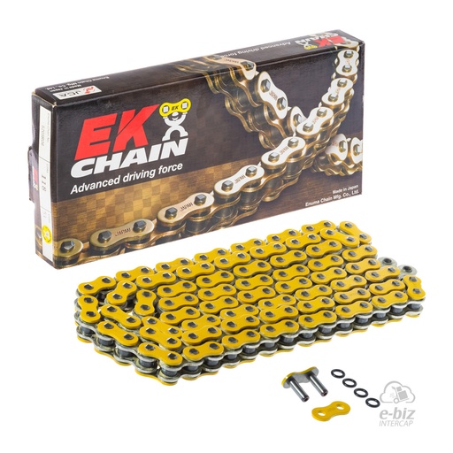 [Ek Chain] Cadena de transmision [Color: Amarillo] (O-Ring) O-Ring 520-118 MLJ | (8000 lbs)
