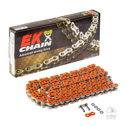 [Ek Chain] Cadena de transmision [Color: Naranja] (O-Ring) O-Ring 520-118 MLJ | (8000 lbs)