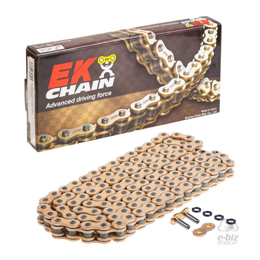 [Ek Chain] Cadena de transmision [Color: Dorado] QX-Ring 520MVXZ2-118L MLJ | (9000 lbs)