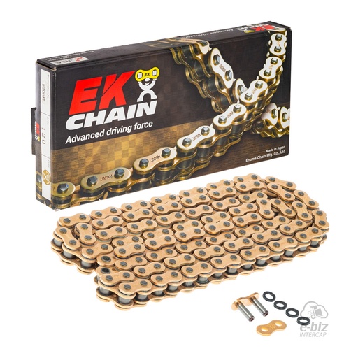 [Ek Chain] Cadena de transmision 520RR-120L [Color: Dorado] QX-Ring MLJ | (8500 lbs)