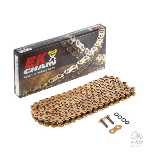 [Ek Chain] Cadena de transmision [Color: Dorado] (O-Ring) 525 120 MLJ | (8800 lbs)