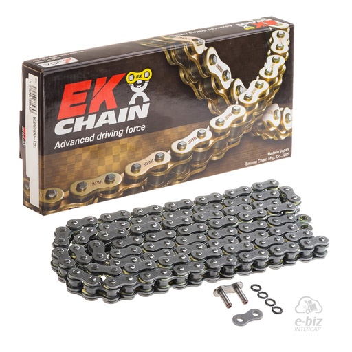 [Ek Chain] Cadena de transmision (O-Ring) 520 120 MLJ Bajaj Dominar 250-400 19-24 || Honda CBX Twister 250 05-15, NC 750 16-24, XR Tornado 250 00-24 || KTM Duke 200-390 12-24 | (8000 lbs)