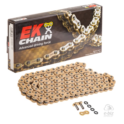 [Ek Chain] Cadena de transmision [Color: Dorado] (O-Ring) O-Ring 520-120 MLJ | (8000 lbs)