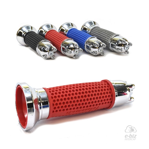 [MDA] Puños Tunning Falconeante Puntera Smash BIZ Trip Cromado Rojo