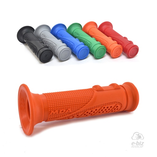[MDA] Puños Street Rubber 125MM Naranja Appia Brezza 150 2015 || Cerro BIX 110 05-24 || Corven Energy 110 06-15, Hunter 150 2018 || Gilera Smash 110 20-23 || Honda CRF 450 18-24… (+3 marcas · 7 modelos)
