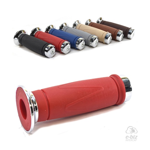[MDA] Puños Styler Classic CON Punteras Aluminio-Rubber 120MM Rojo