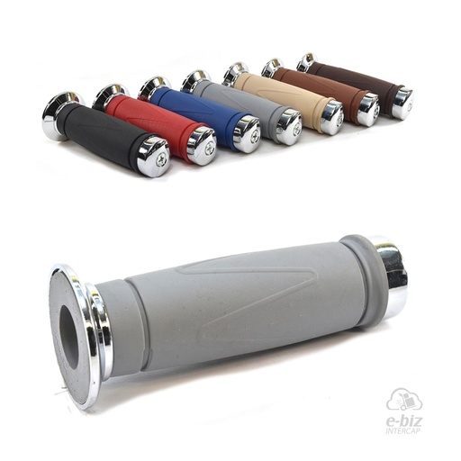 [MDA] Puños [Color: GRIS] Styler Classic CON Punteras Aluminio-Rubber Grip 120MM