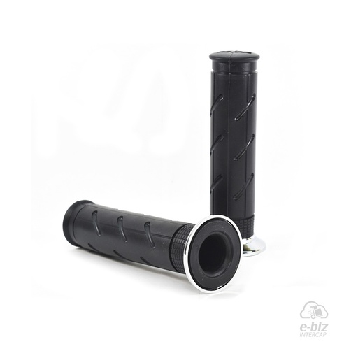 [MDA] Puños [Color: NEGRO] N.Hawk 600 140MM Cromado Honda CG 150 04-24, CG Titan 125 00-01, CG Titan NEW 150 14-19