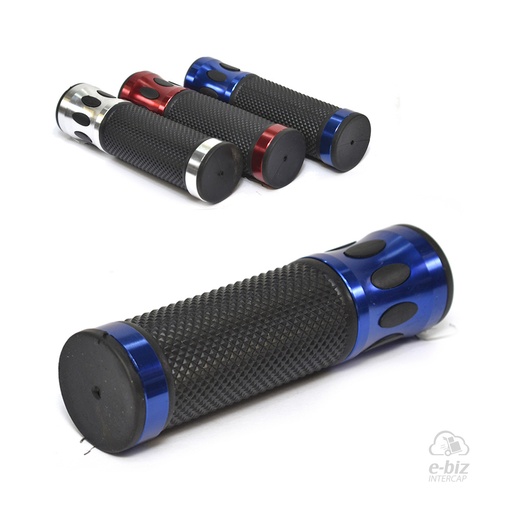 [MDA] Puños [Color: AZUL] Street Rubber Grip Accesorios Aluminio Anodizado 125MM Corven Hunter 150 2018 || Honda CG 150 04-24, CG Titan 125 00-01, CG Titan NEW 150 14-19 || Yamaha YBR 125 00-24, YBR ED 125 12-23… (+1 marca · 1 modelo)