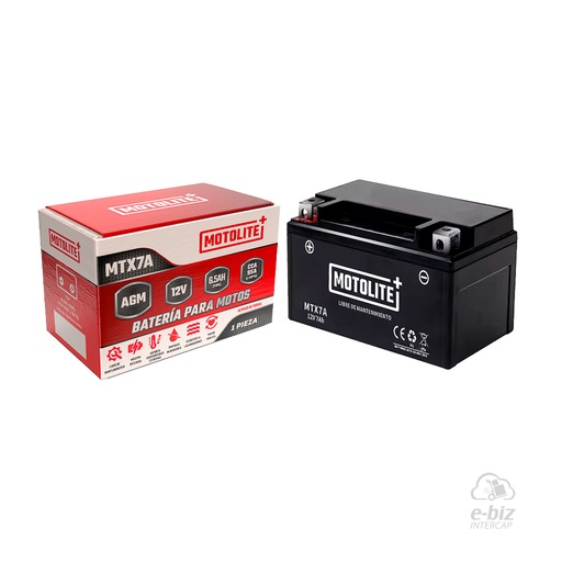 [MOTOLITE] Batería MTX7A DAKAR200 CUSTOM150 Appia Brezza 150 2015 || Zanella RX 150 08-24, Styler 150 2021 || Appia Breza 150