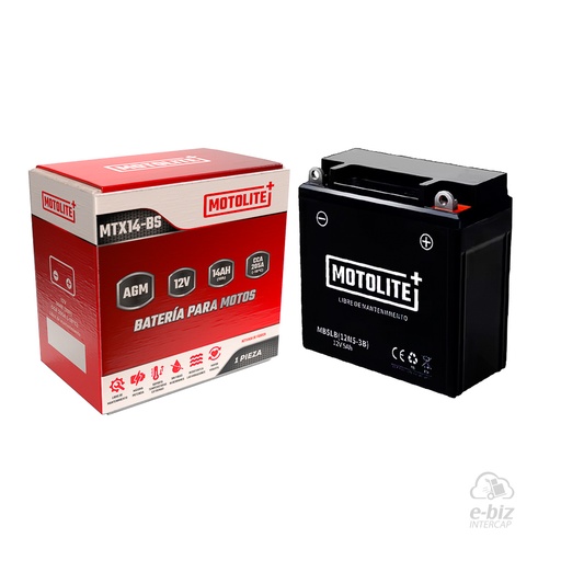 [MOTOLITE] Batería MTX14-BS Cuatri BMW F GS 650-800 00-24, GS 1200 13-18 || Honda TRX300, TRX 350, 420