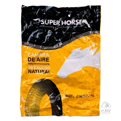 [Super Horse] Camara 2.50 TR4 Caucho Natural Corven Hunter 150 2018 || Honda CG 150 04-24, CG Titan 125 00-01, CG Titan NEW 150 14-19 || Suzuki AX 100 99-24, EN A 125 15-24… (+2 marcas · 4 modelos)