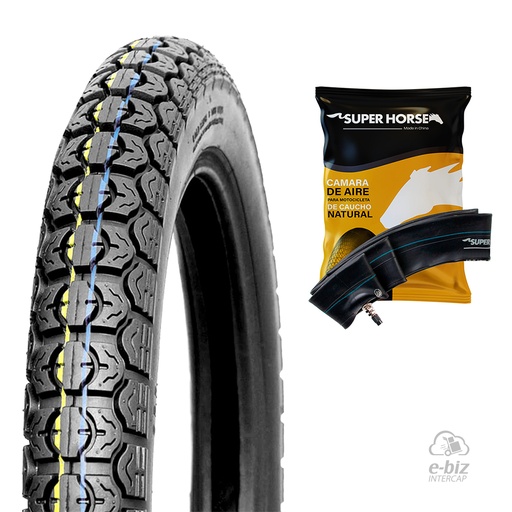 [Super Horse] Cubierta + Camara (2.75x17") | TT HDMA005 Yamaha Crypton T 105 2002, New Crypton 110 12-24 | 47L