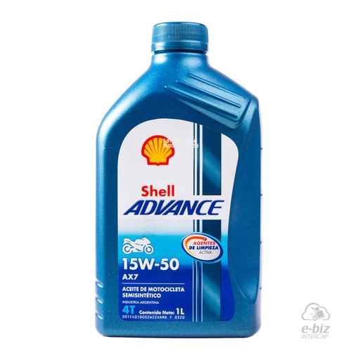 [Shell] Aceite de motor 4T Advance AX7 15W-50 SM MA2 Semisintetico Multigrado