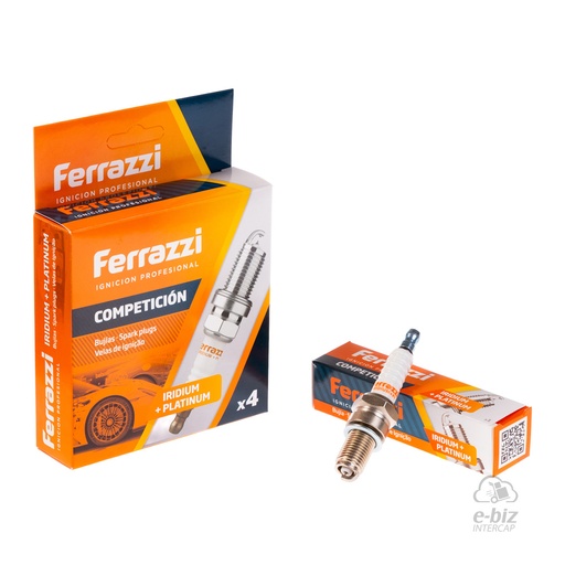 [FERRAZZI] Bujía [Electrodo: Iridio + Platino] [NGK: DR8EIX] QR8IP BMW F GS 650 00-07, G Challenge 650 07-09, G Country 650 06-09, G GS 650 08-16 || Corven Triax 250 2015 || Guerrero GXR 250 2017… (+8 marcas · 30 modelos)